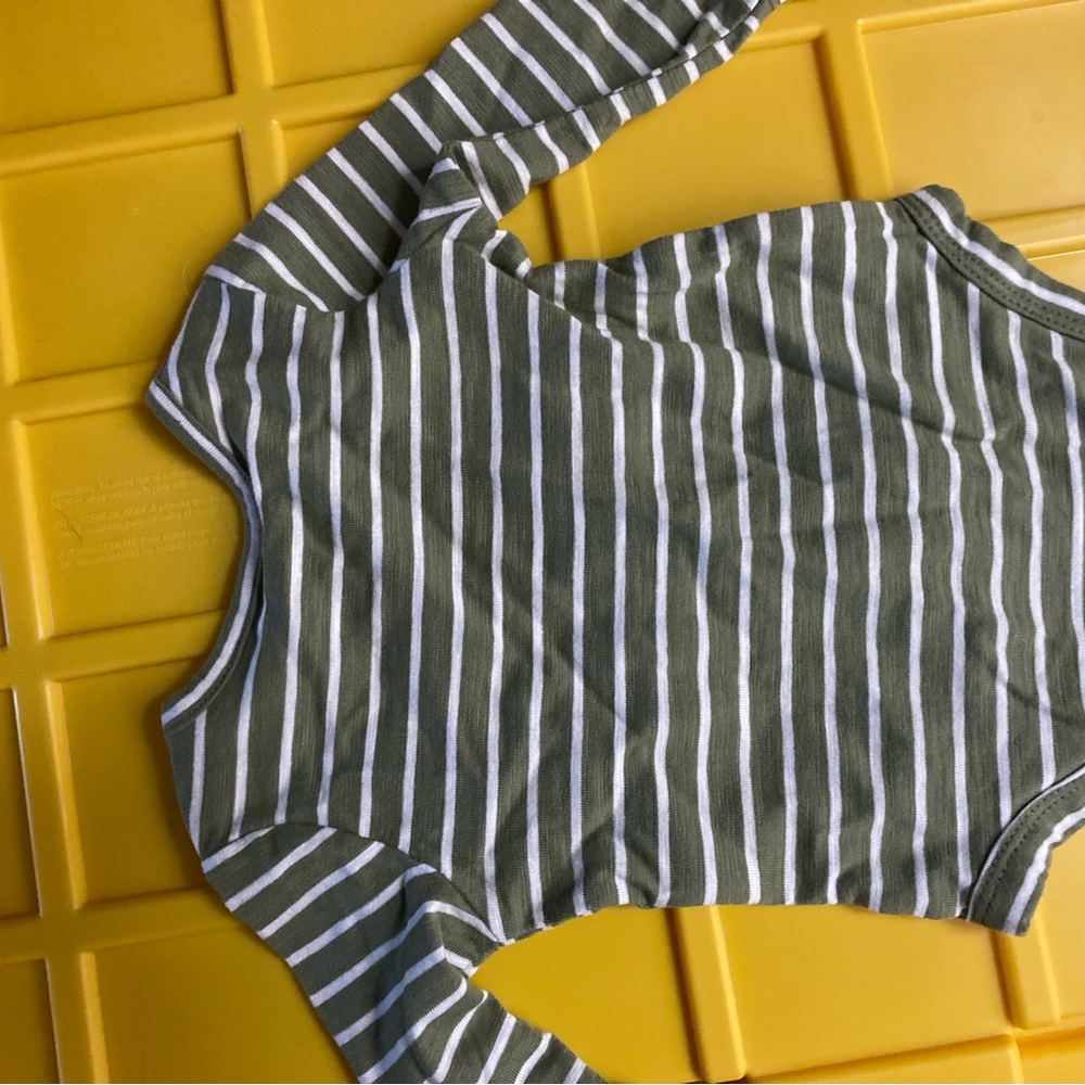 Carter's Green and White Striped Bodysuit